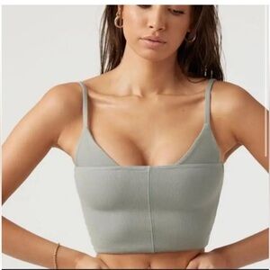 Joah Brown Structured Crop Top in Sage